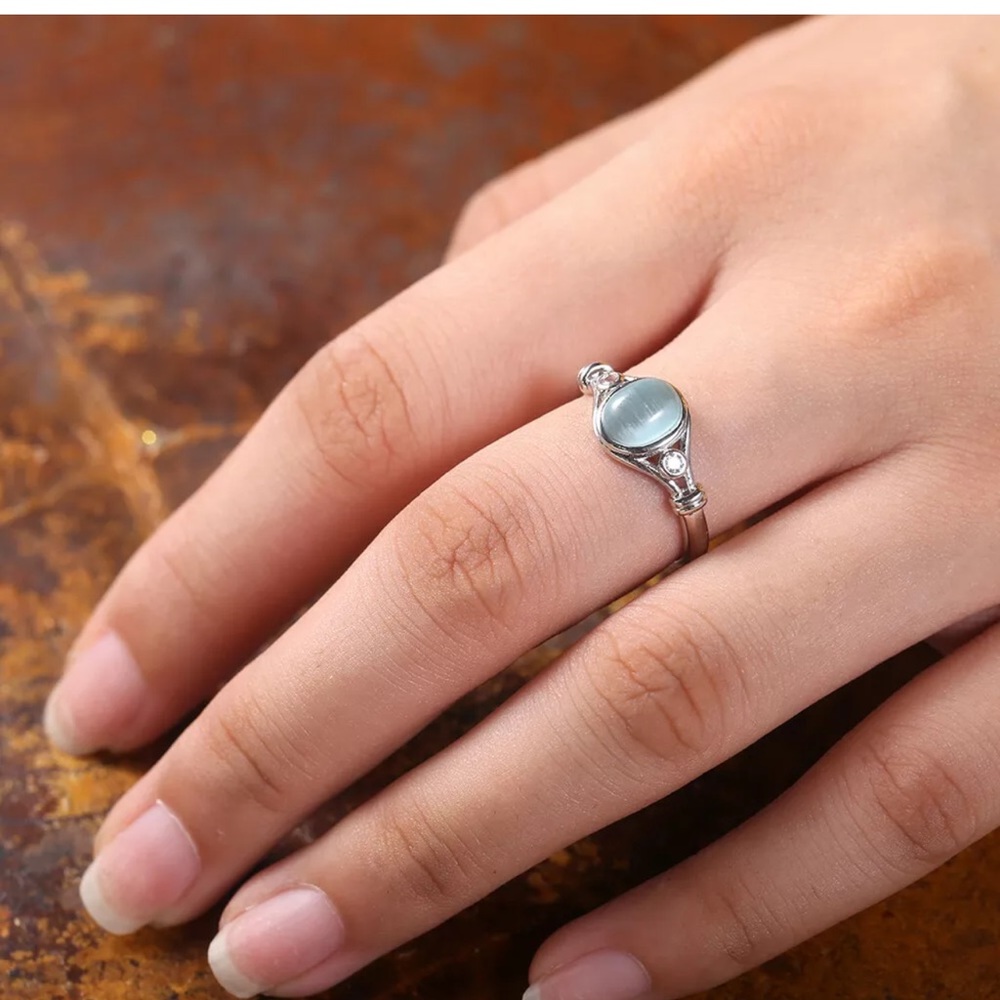Romantic Moonstone Ring  Jewelry 925 Silver Rings - Picture 4 of 5